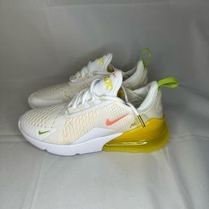 Women's Size 7 Nike Air Max 270 SE White Crimson Bliss Yellow Strike DV2184-100